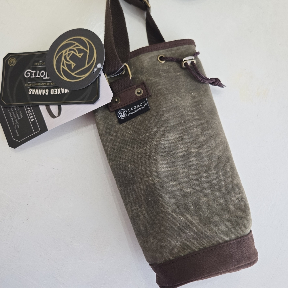 Legacy Olive Waxed Canvas Wine Tote